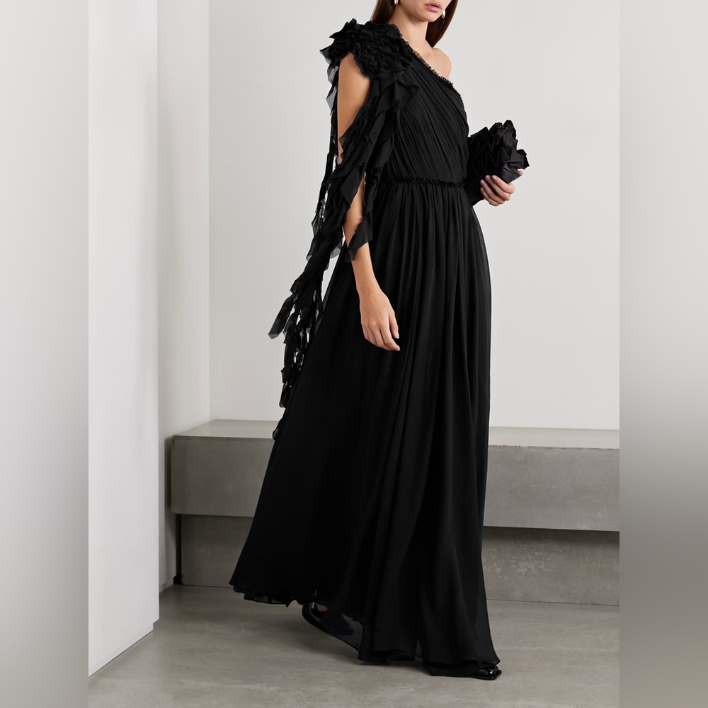 Ulla Johnson Black One Shoulder Dress